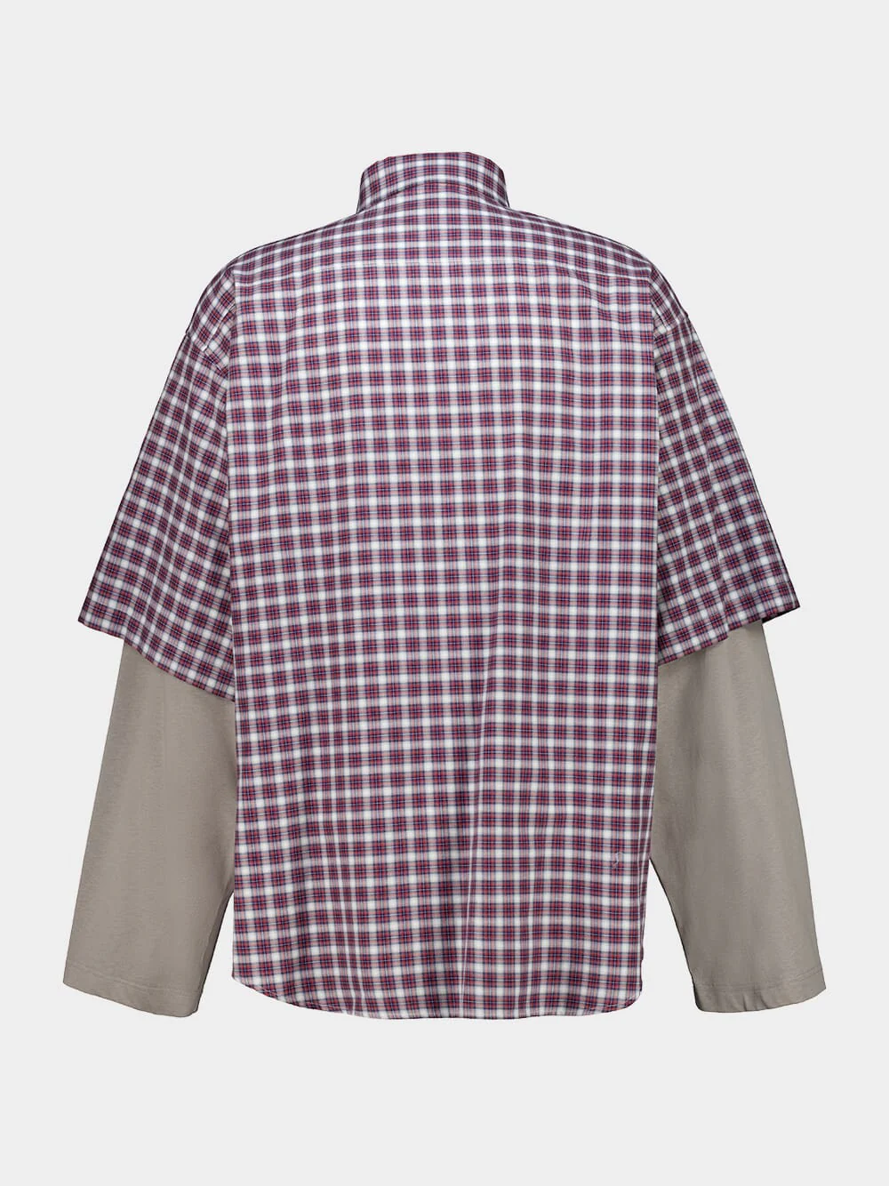 Red and Navy Checked Hybrid Shirt - Image 4