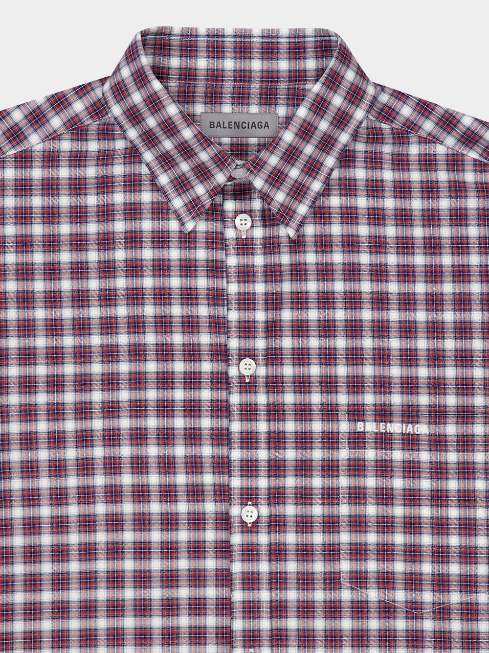 Red and Navy Checked Hybrid Shirt - Image 5