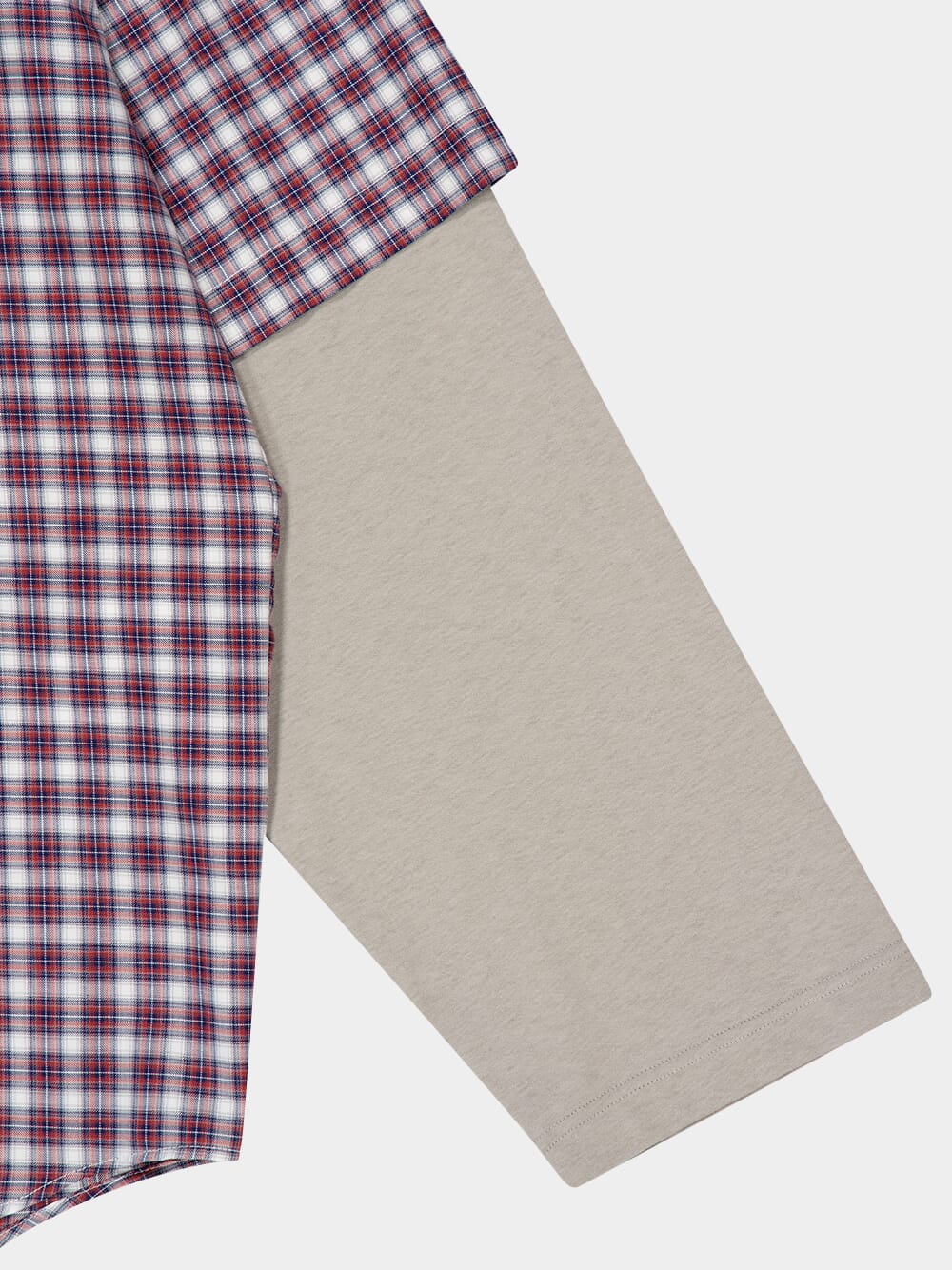 Red and Navy Checked Hybrid Shirt - Image 6