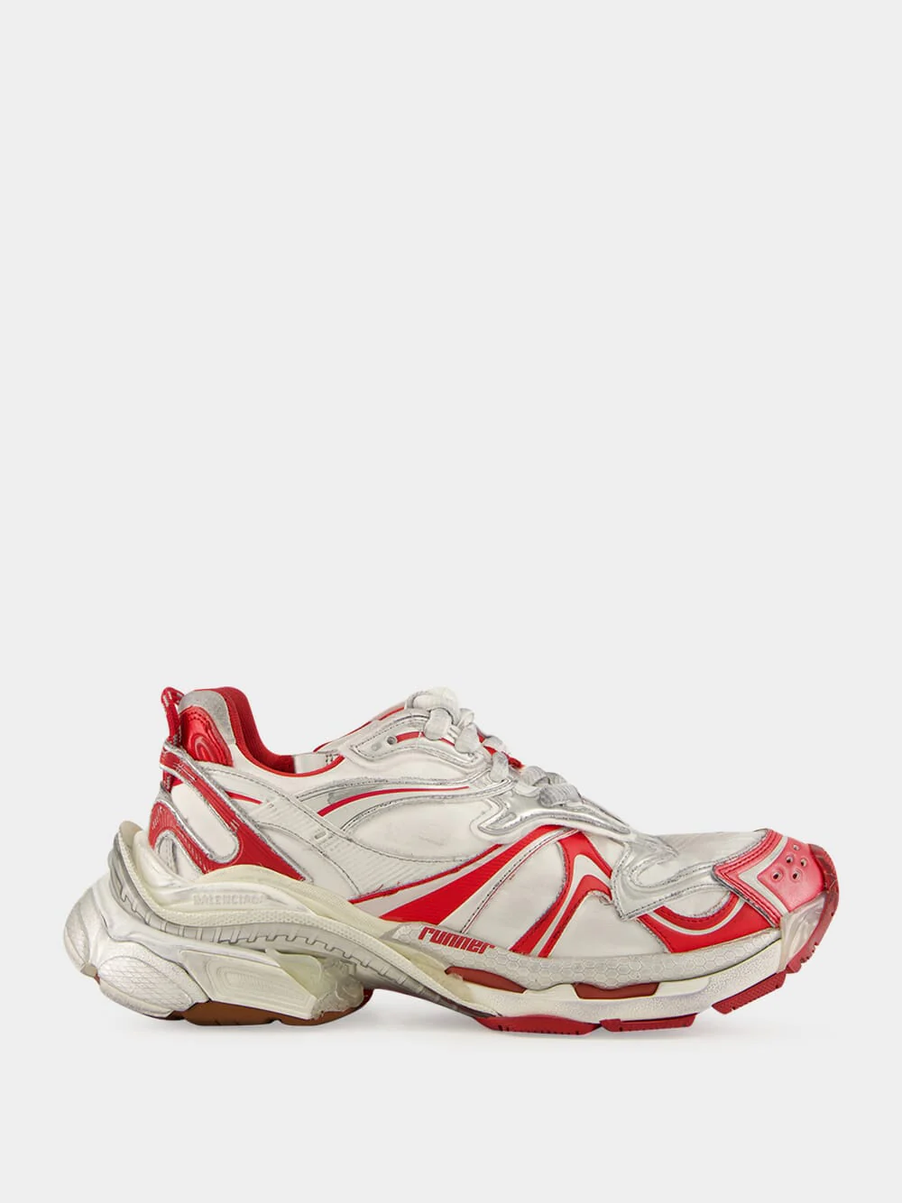 Runner 2.0 Sneakers in Off White and Red