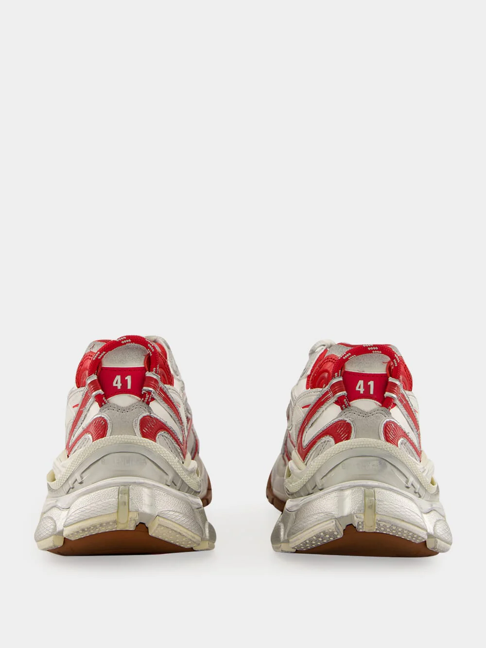 Runner 2.0 Sneakers in Off White and Red - Image 5