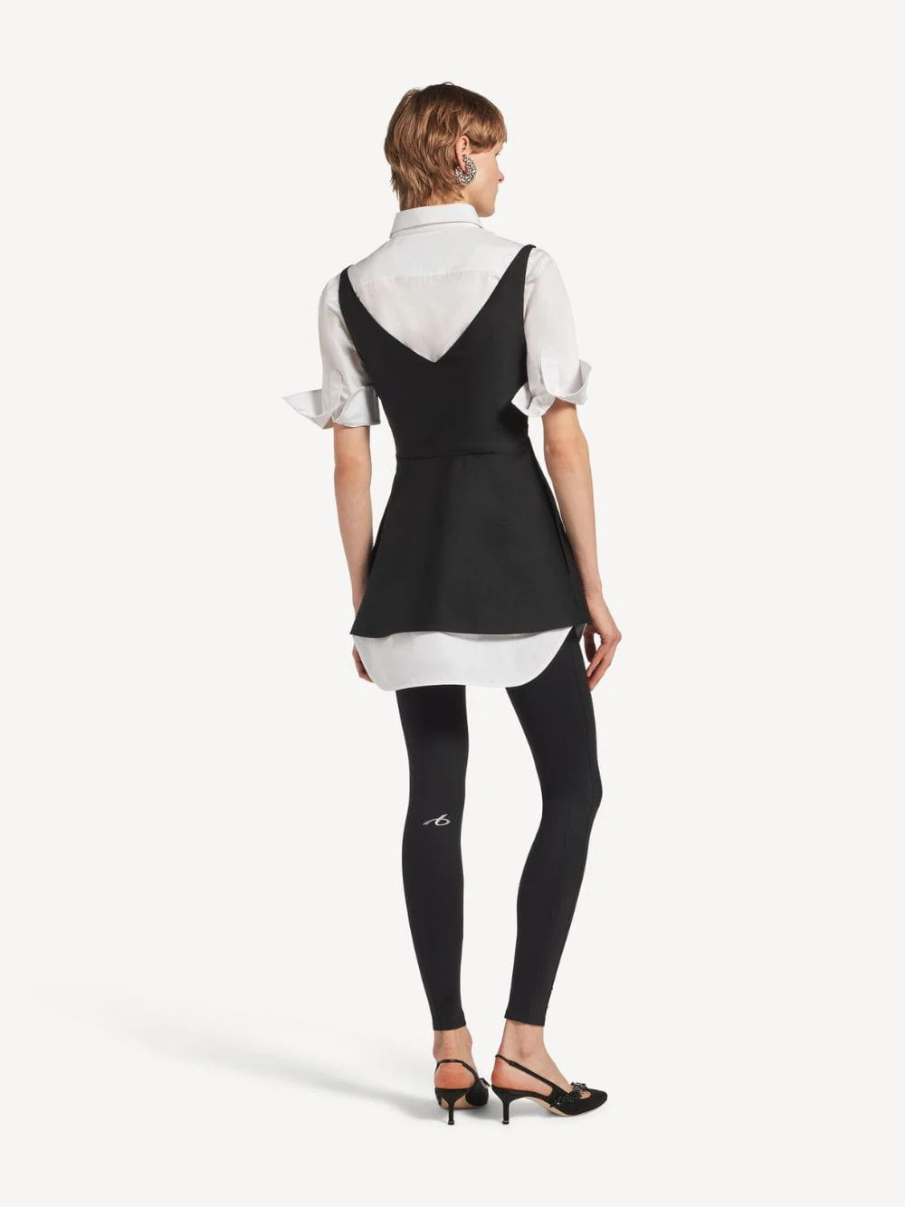 Black Hybrid Shirt Mini Dress - Image 4