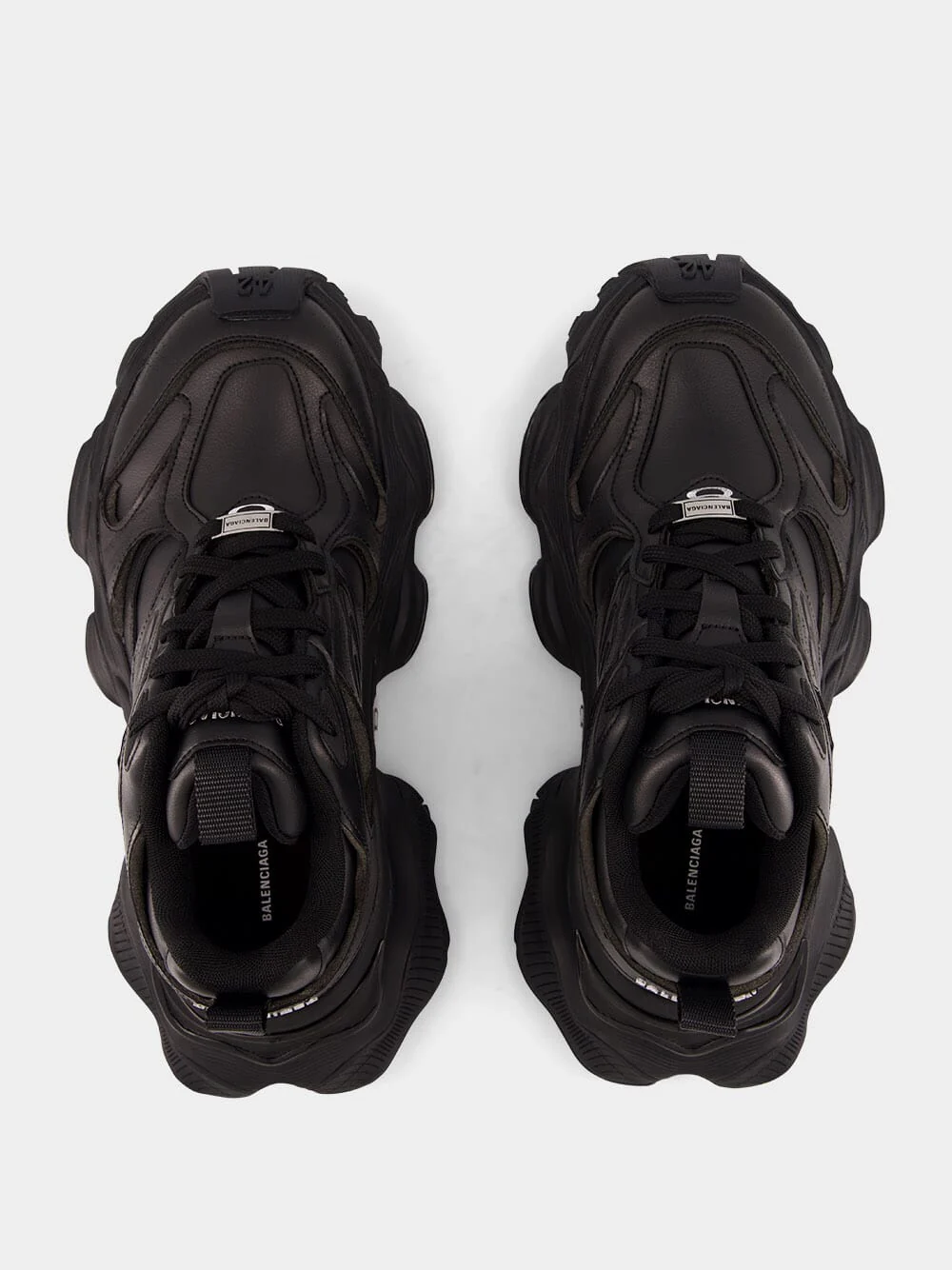 Black Cargo Leather Sneakers - Image 4