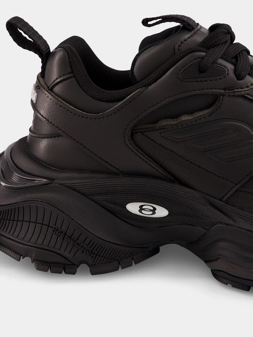Black Cargo Leather Sneakers - Image 7