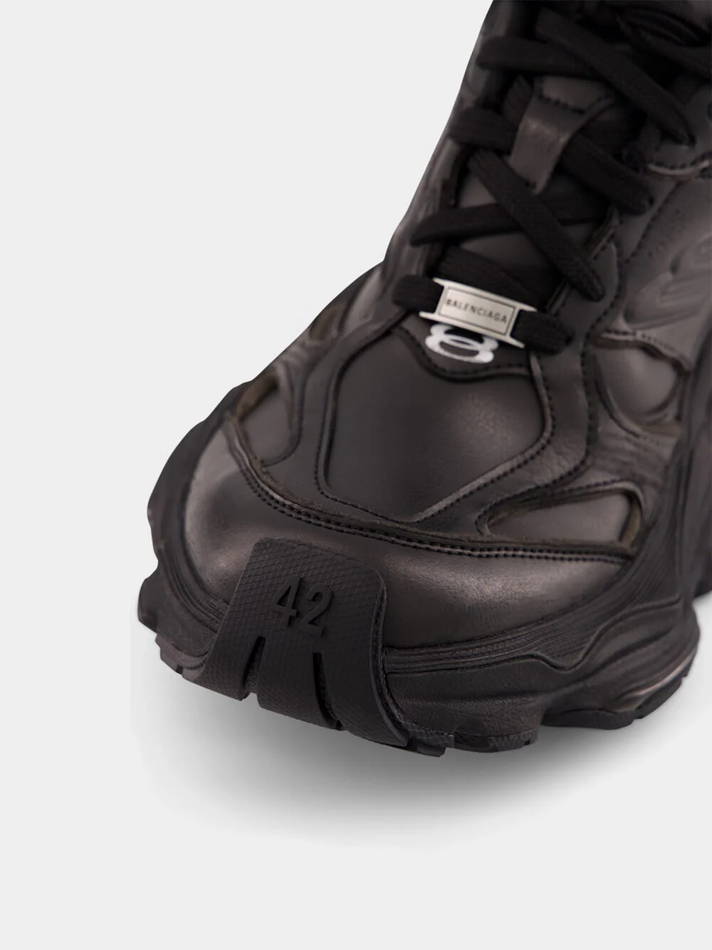 Black Cargo Leather Sneakers - Image 8