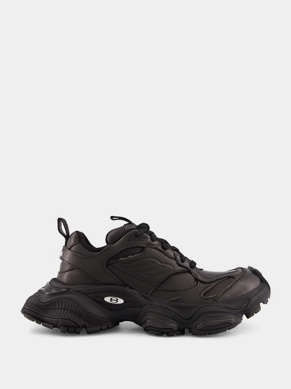 Black Cargo Leather Sneakers - Image 9