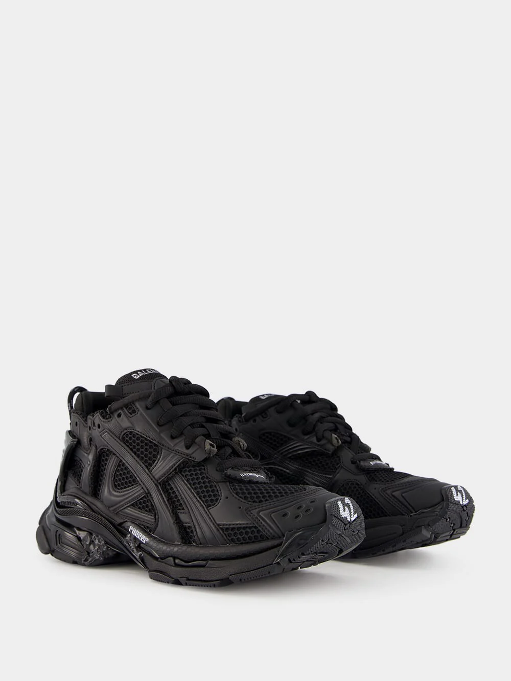 Black Runner Lace-Up Sneakers - Image 3