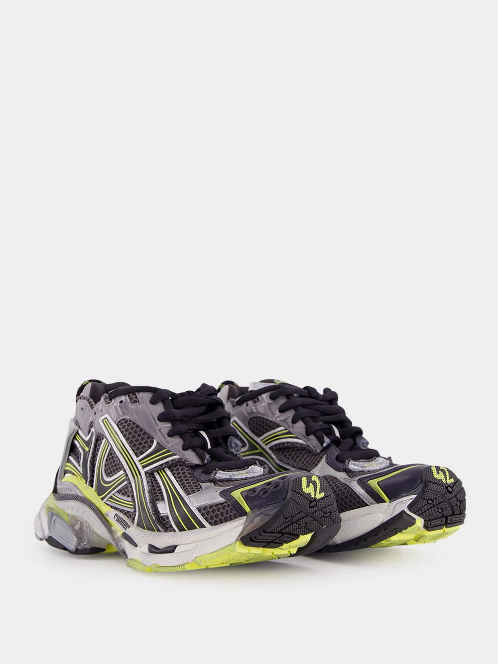 Grey and Yellow Runner Sneaker - Image 3