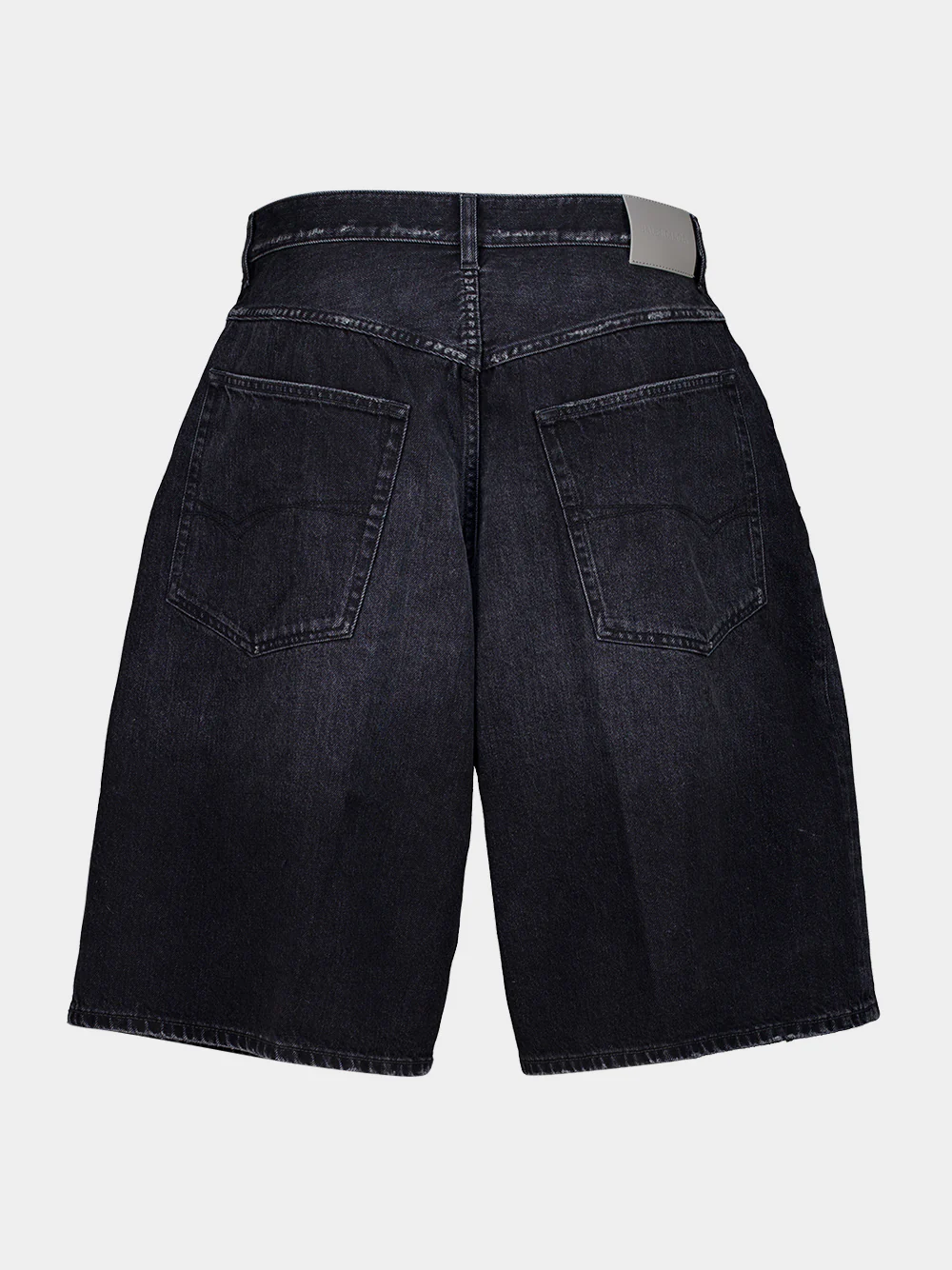 Black Denim Stay Press Shorts - Image 4