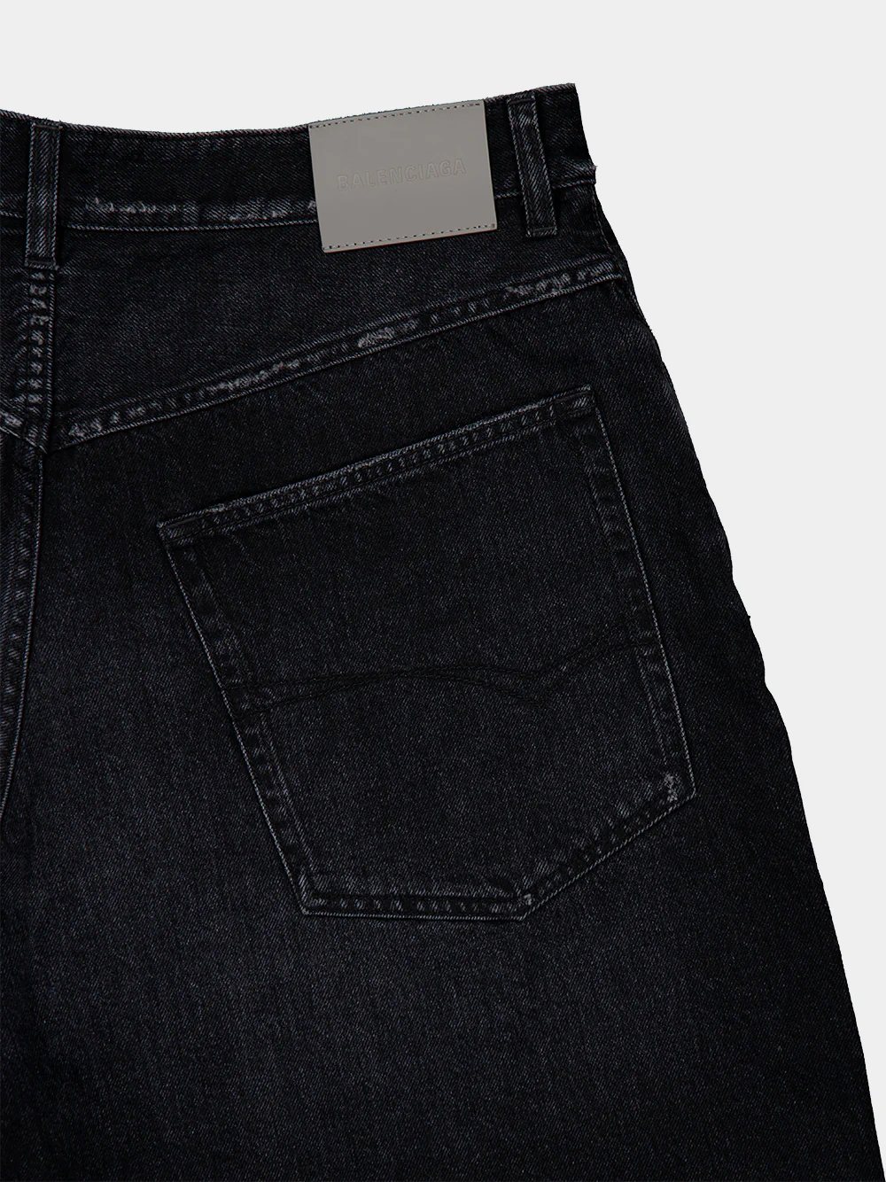 Black Denim Stay Press Shorts - Image 6