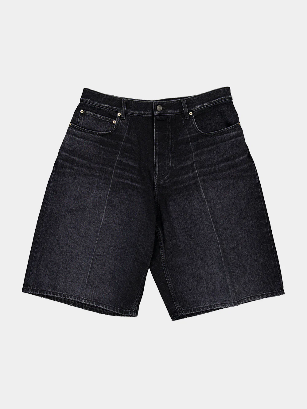 Black Denim Stay Press Shorts - Image 7
