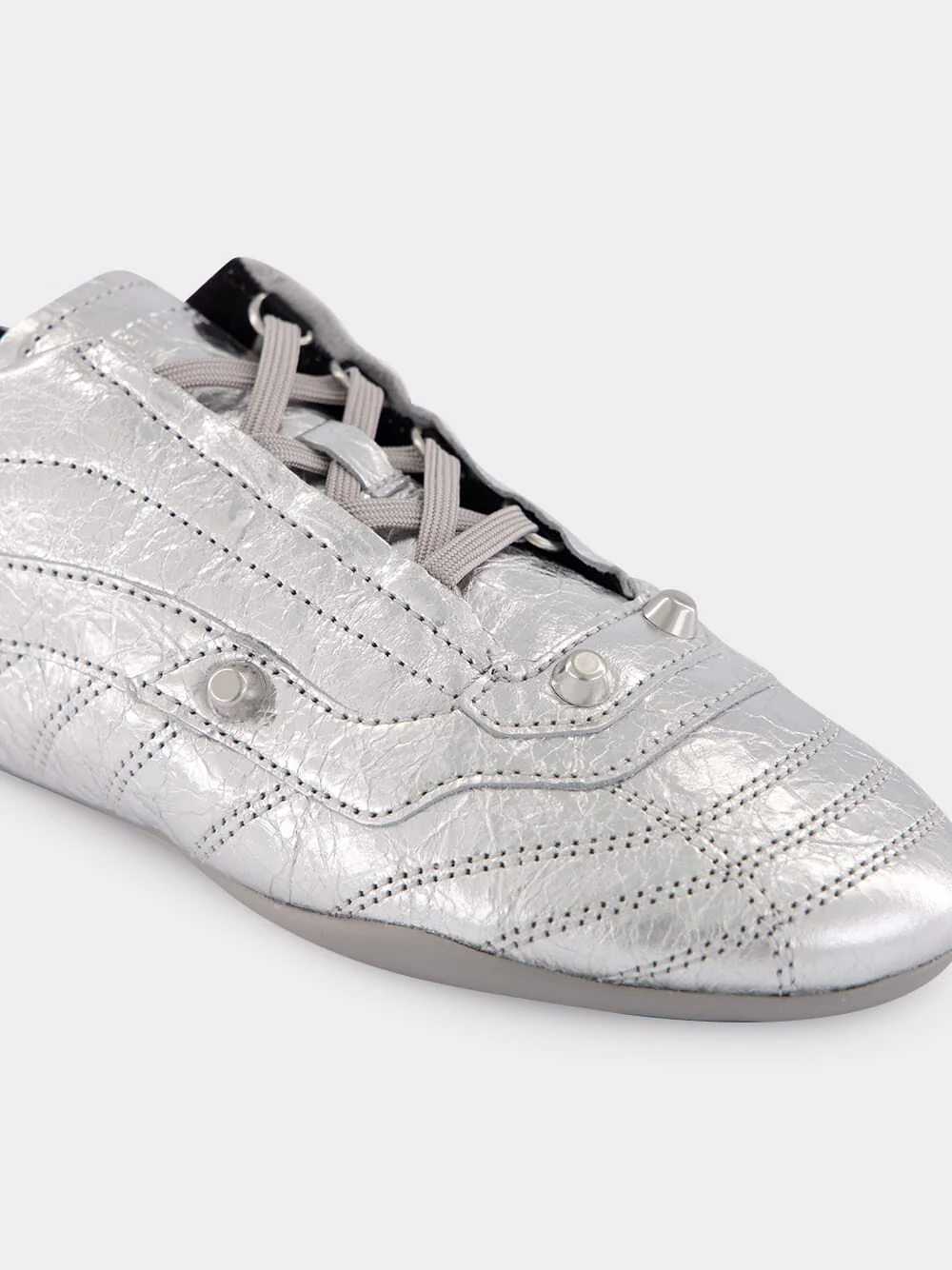 Silver City Sneaker in Metallized Sheepskin - Image 8