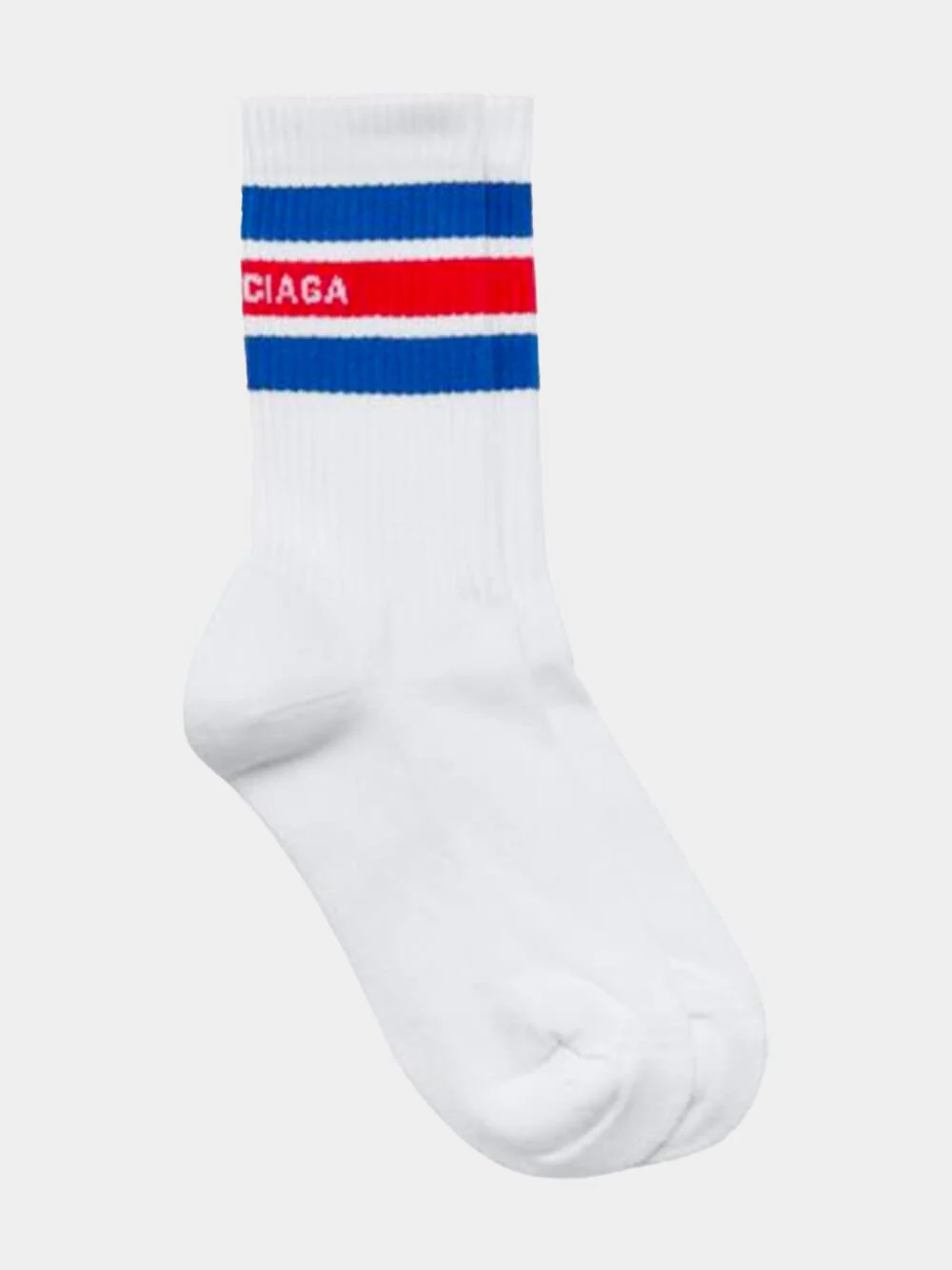 Striped Logo-Print Crew Socks