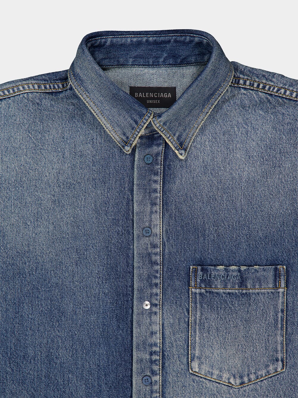 Sun Bleached Blue Denim Shirt Jacket - Image 7