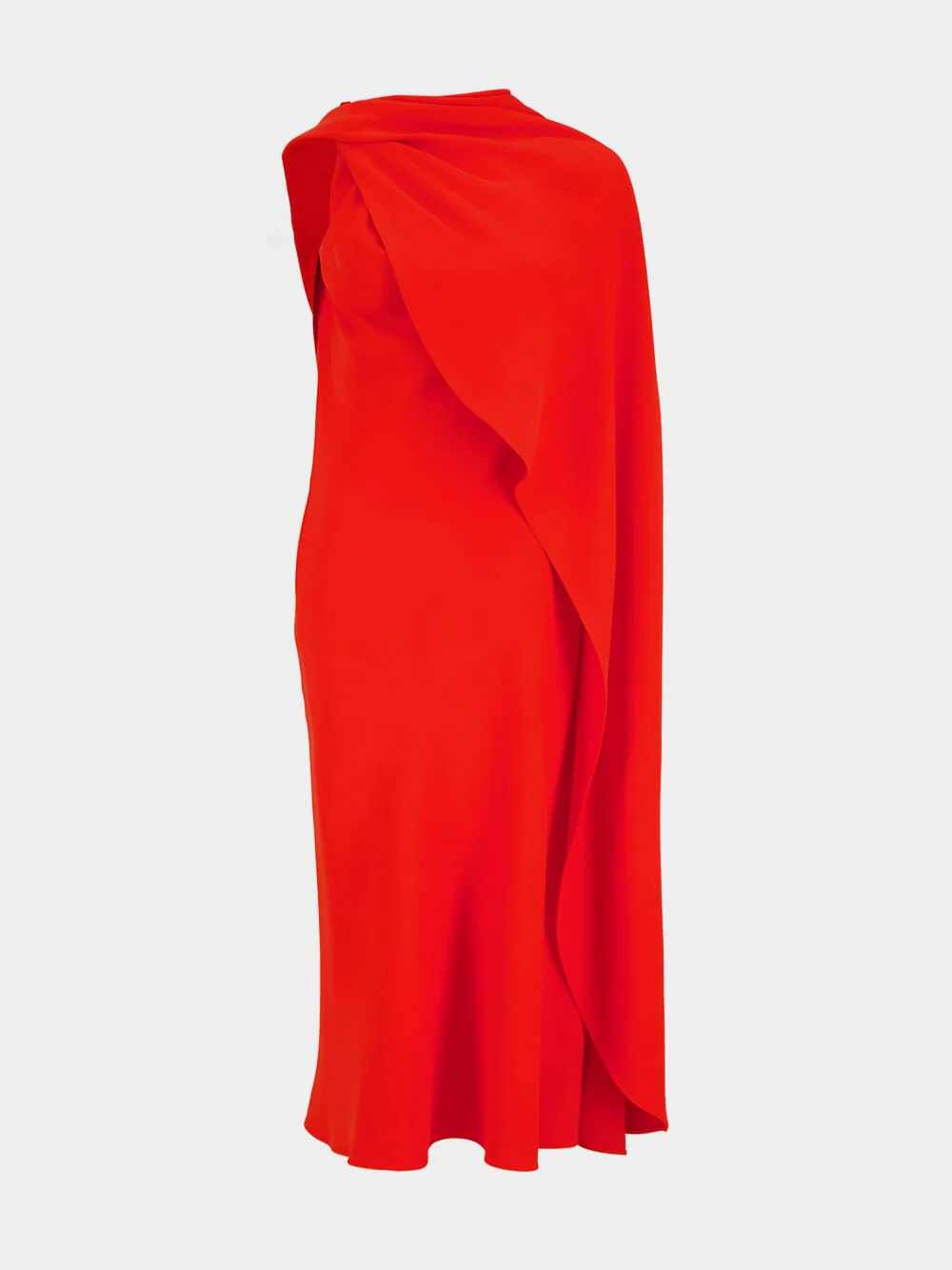 Sunset Red Draped Maxi Dress - Image 3