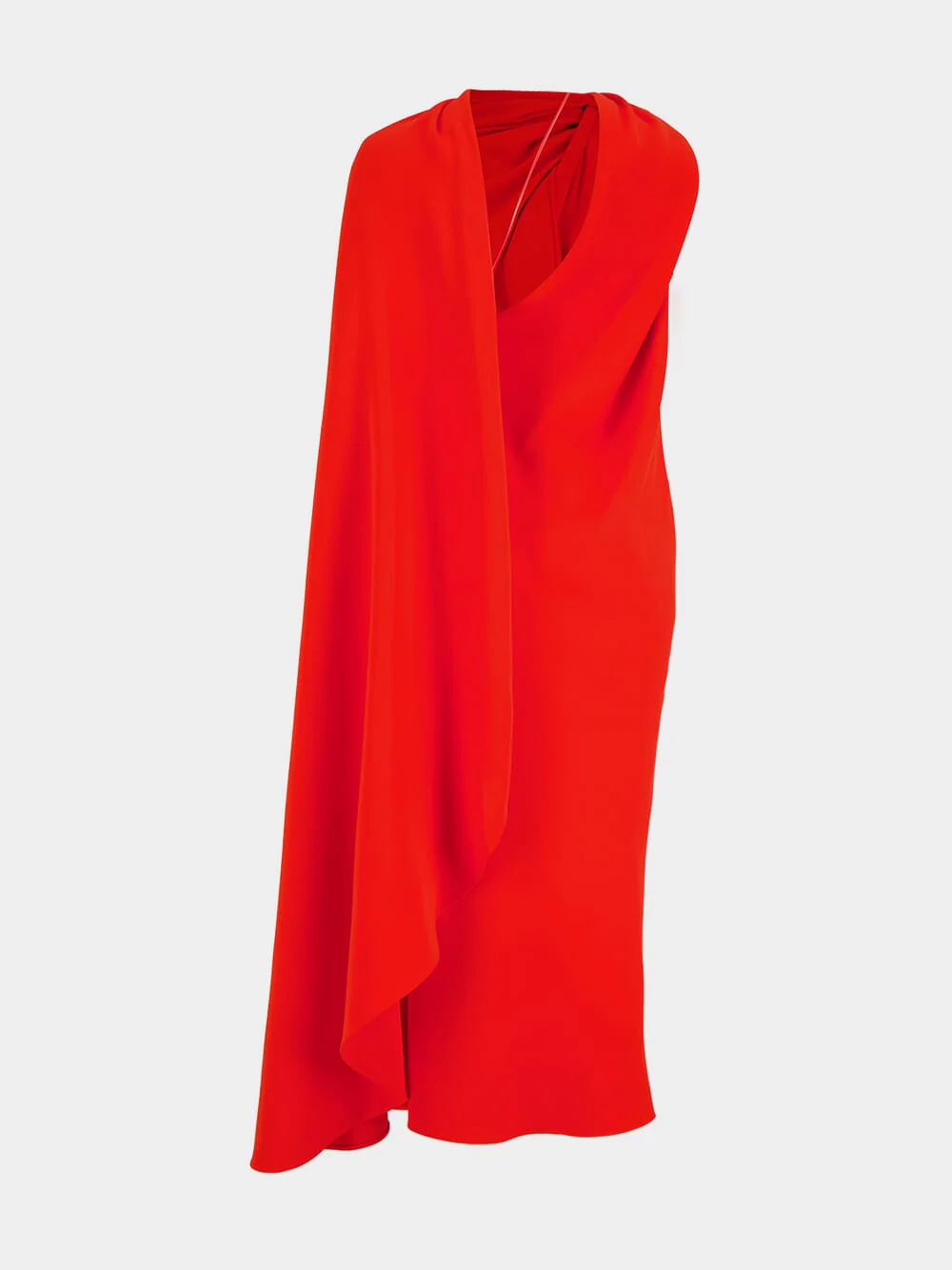 Sunset Red Draped Maxi Dress - Image 5