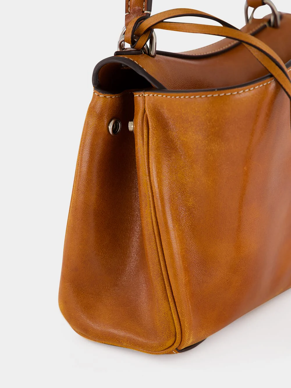 Tan Cowboy Rodeo Mini Leather Handbag - Image 9