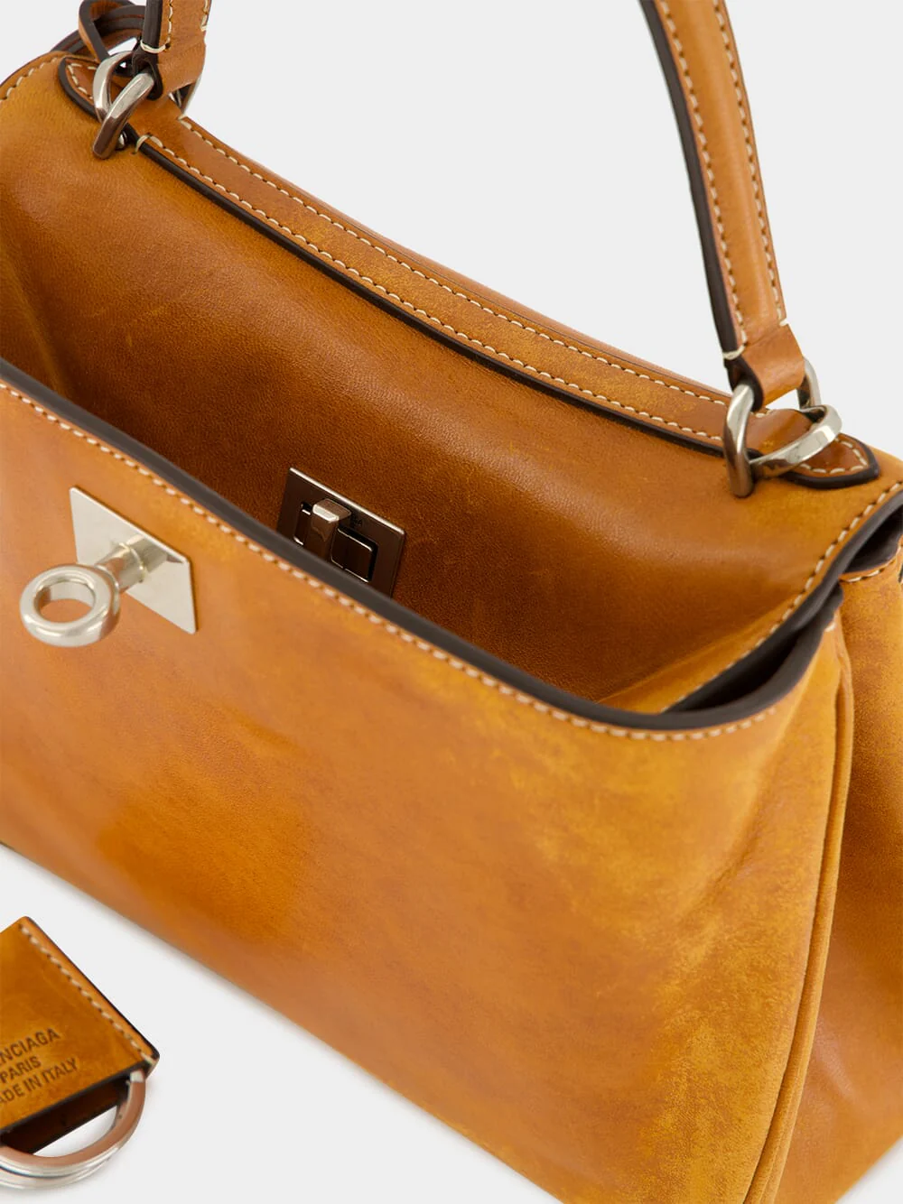 Tan Rodeo Mini Leather Handbag - Image 10