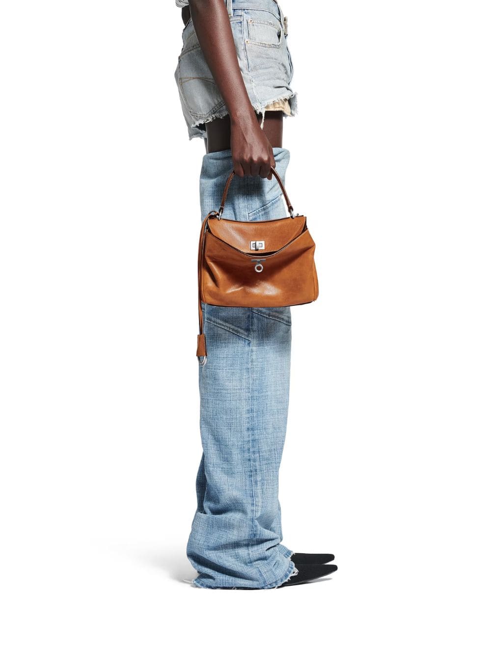 Tan Rodeo Mini Leather Handbag - Image 4