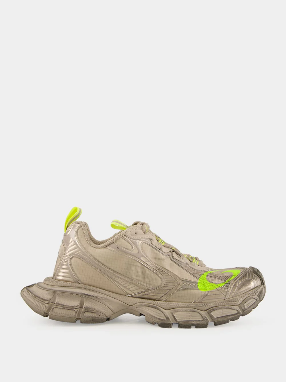 Taupe and Fluorescent Yellow 3XL Sneakers