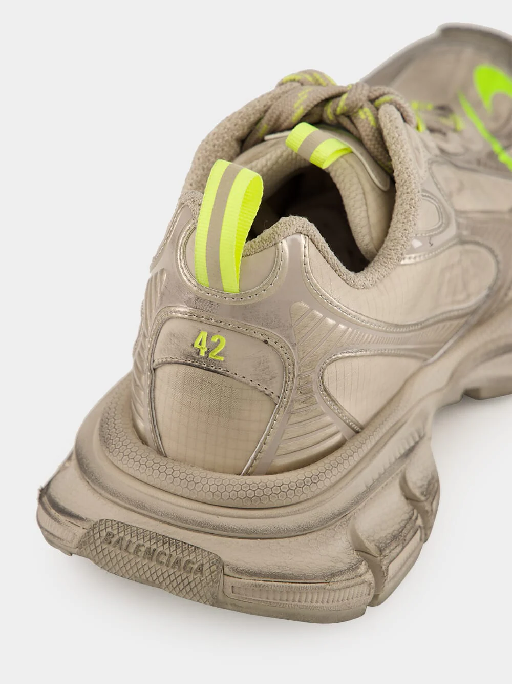 Taupe and Fluorescent Yellow 3XL Sneakers - Image 6