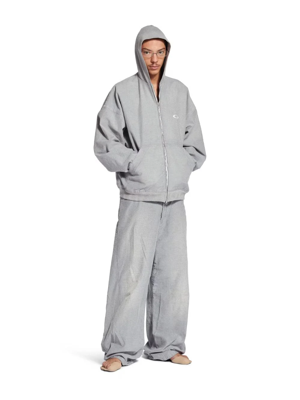 Trompe L'oeil Sweatpants in Heather Grey - Image 2