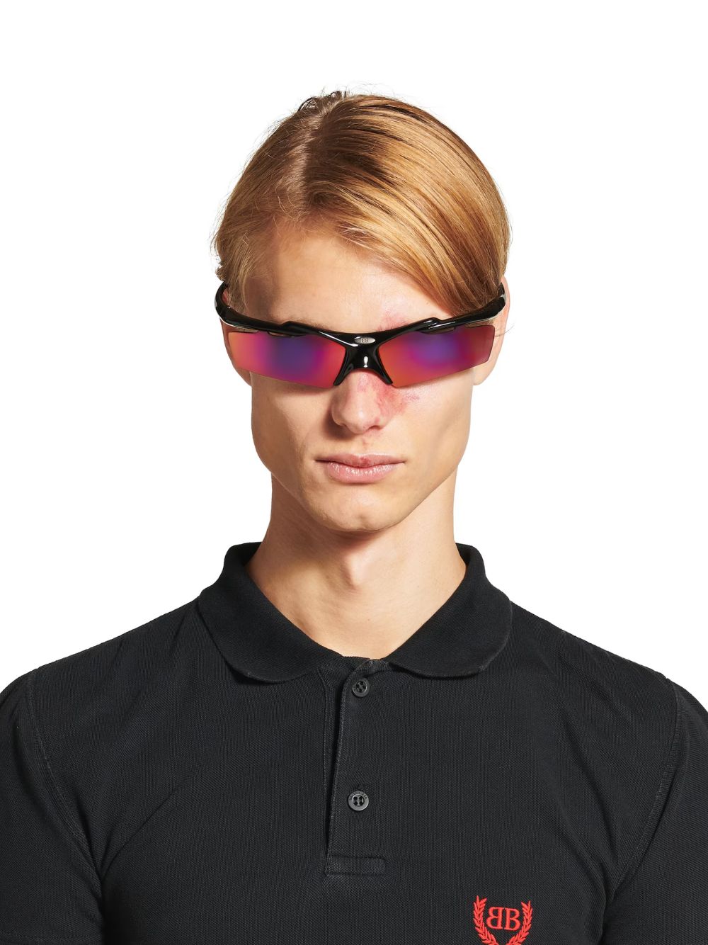 Turbo Rectangle Sunglasses in Black - Image 2