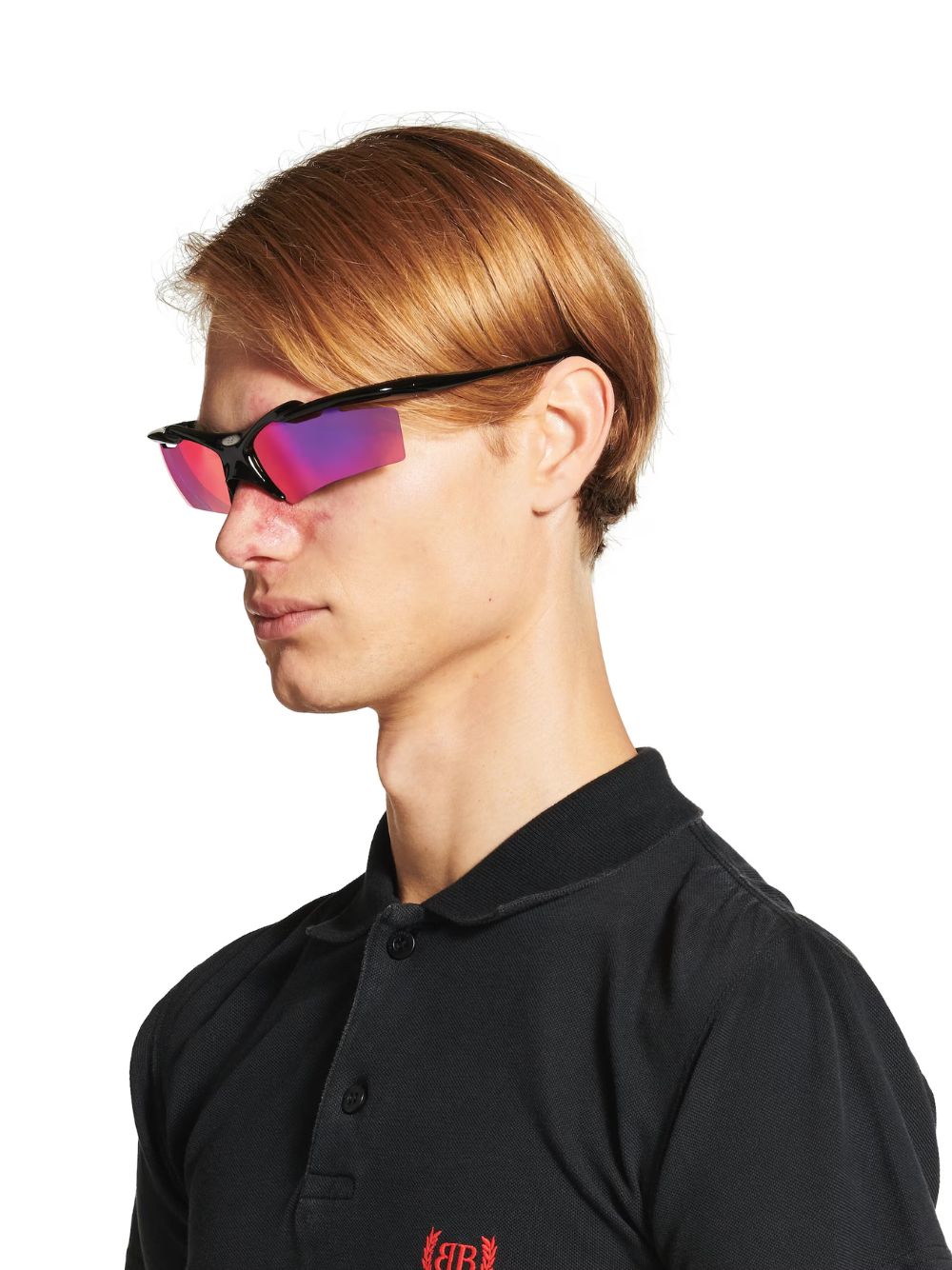 Turbo Rectangle Sunglasses in Black - Image 4