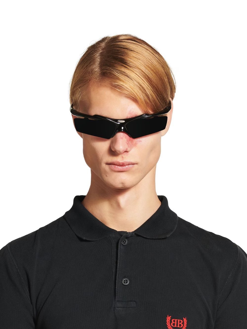 Turbo Rectangle Sunglasses in Full Black - Image 2