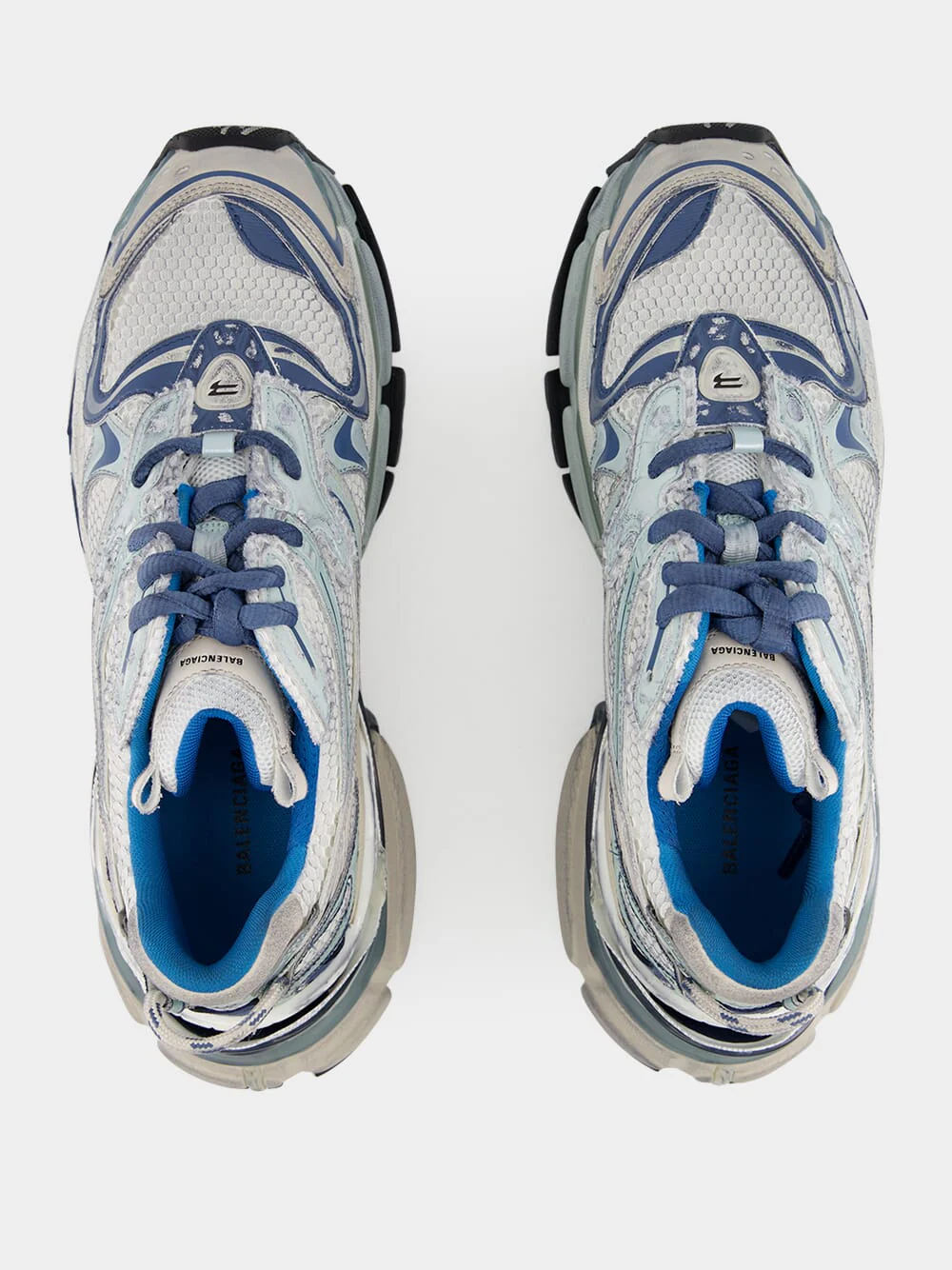 White, Blue & Beige Runner 2.0 Sneakers - Image 11
