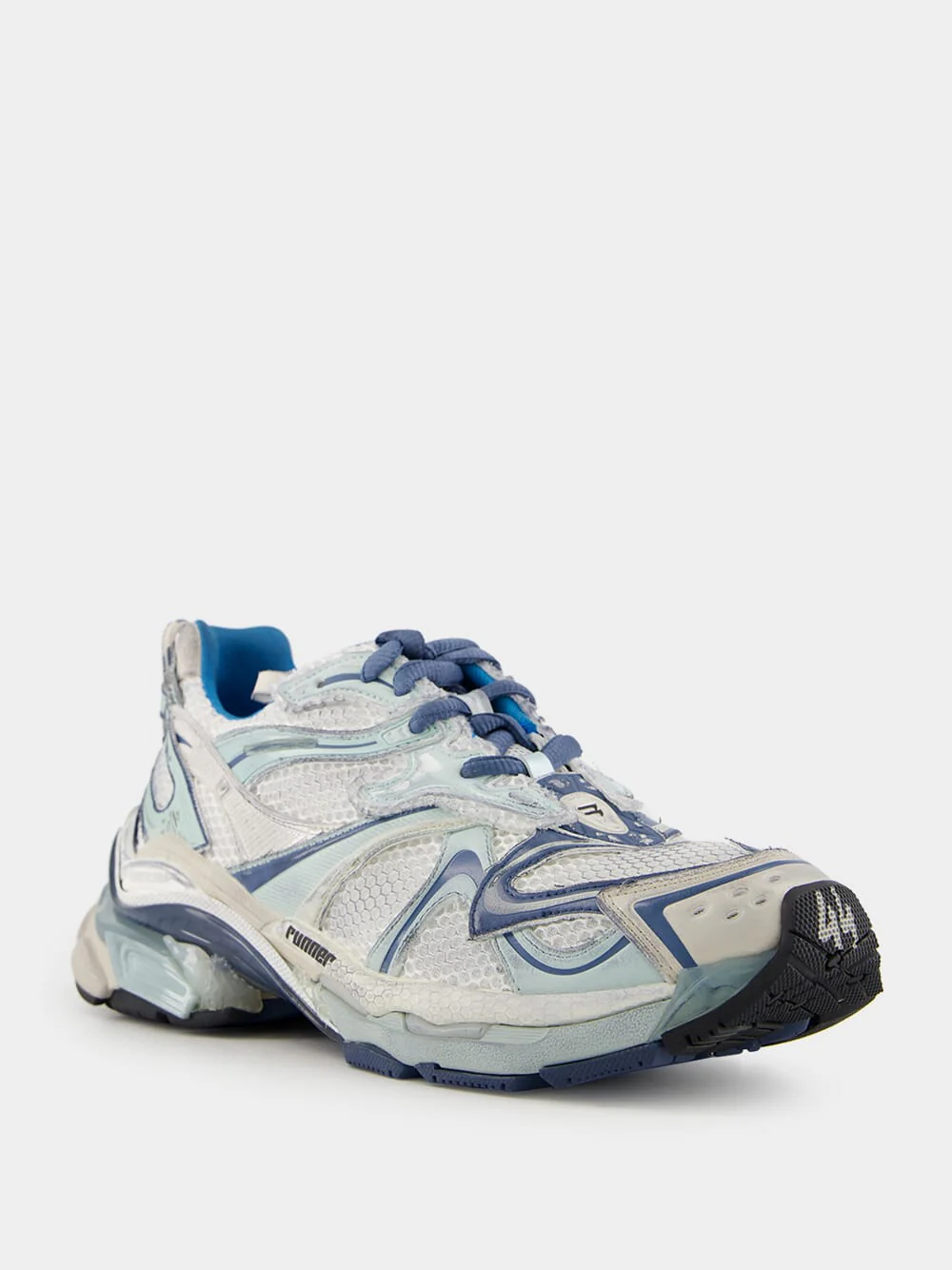 White, Blue & Beige Runner 2.0 Sneakers - Image 2