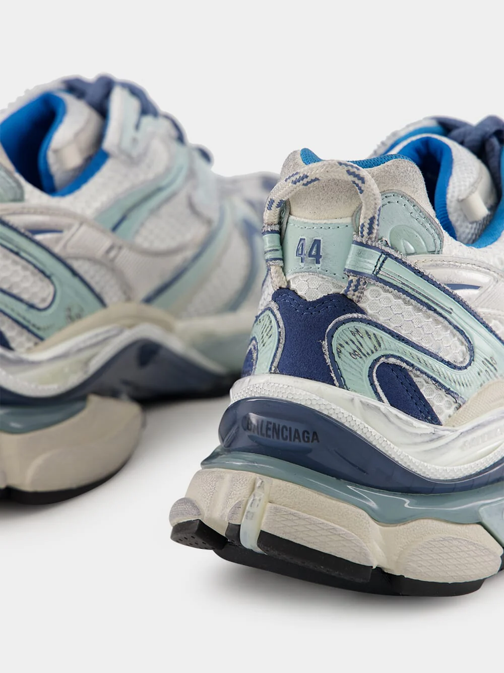 White, Blue & Beige Runner 2.0 Sneakers - Image 6