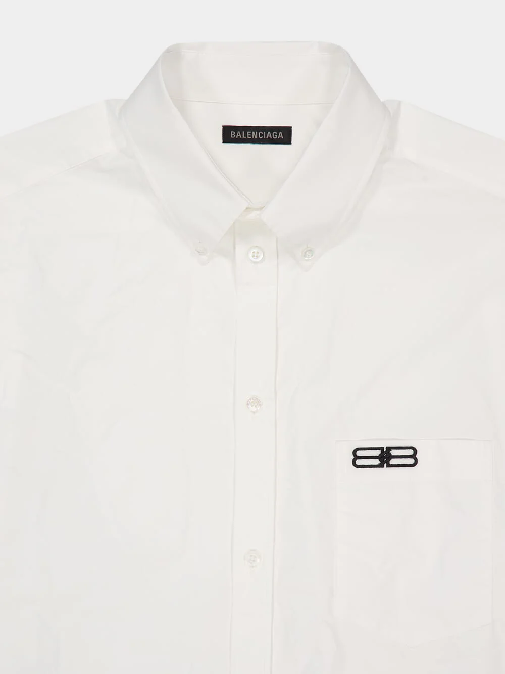 White Cotton Large-Fit Shirt - Image 3