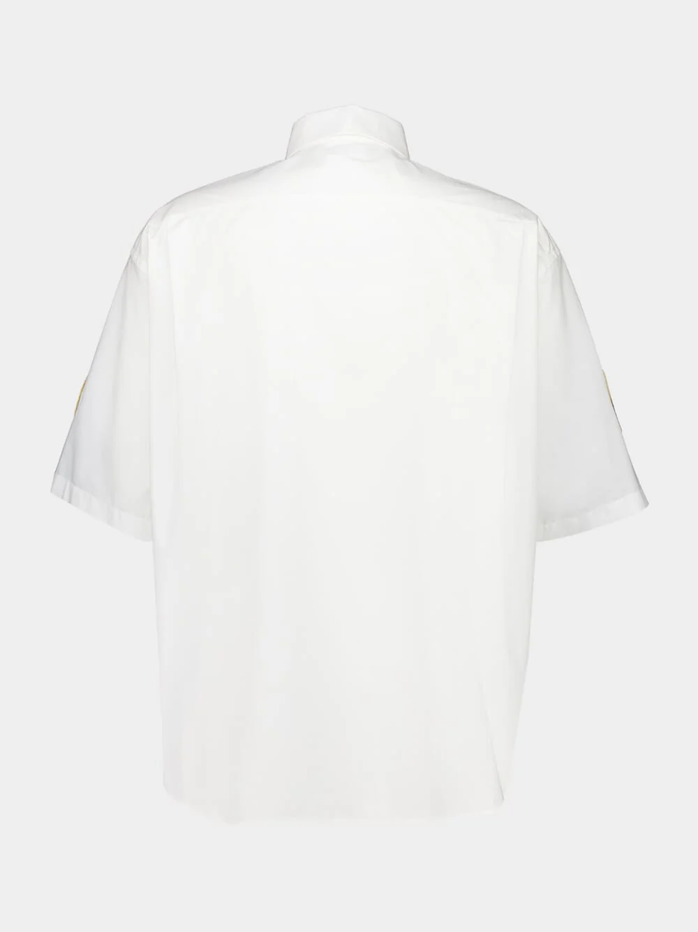 White Cotton Poplin Short Sleeve Shirt - Image 2