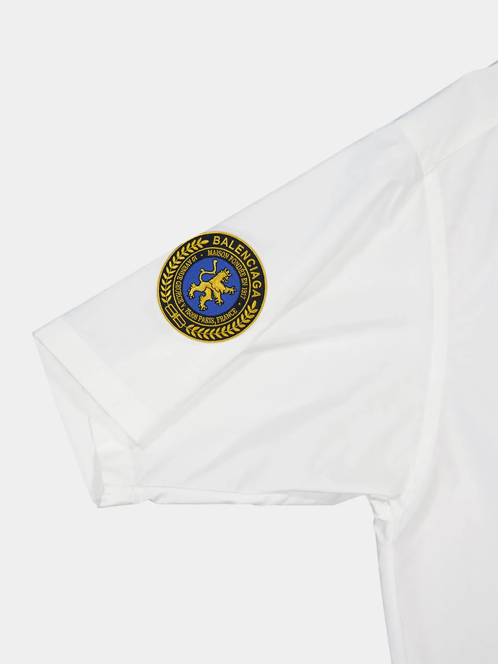 White Cotton Poplin Short Sleeve Shirt - Image 4