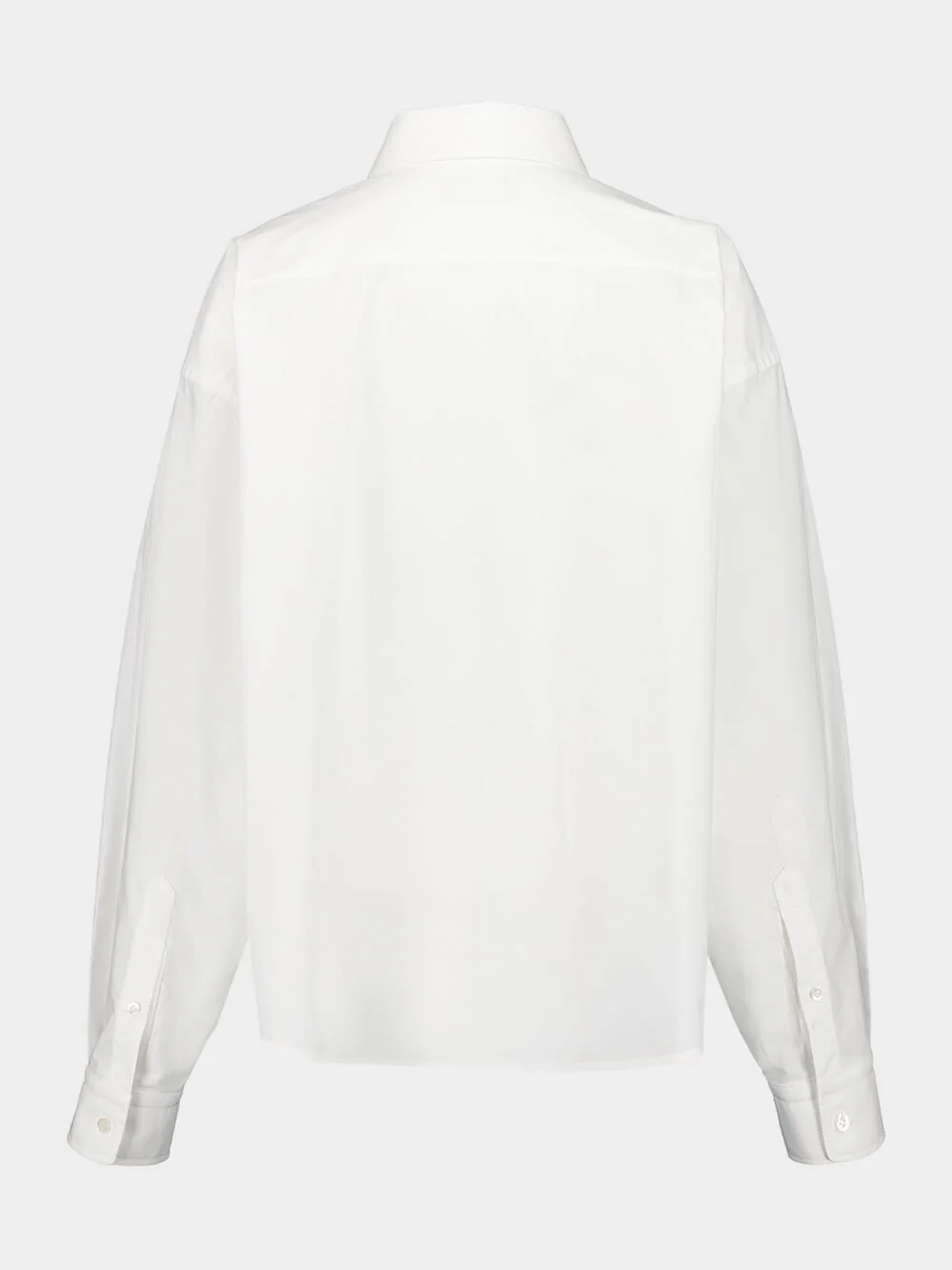 White Long-Sleeved Cotton Shirt - Image 2