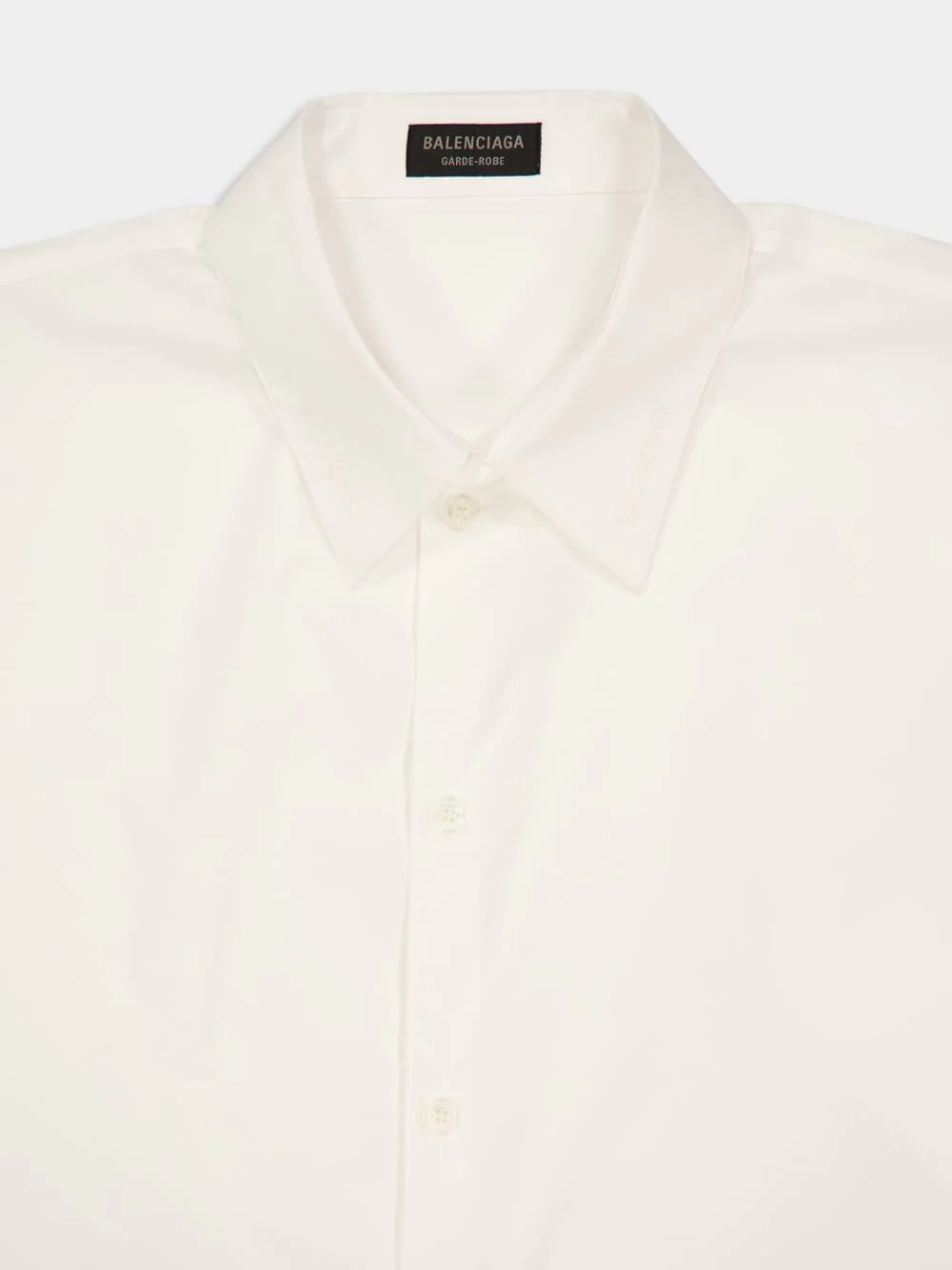 White Minimal Poplin Shirt - Image 3