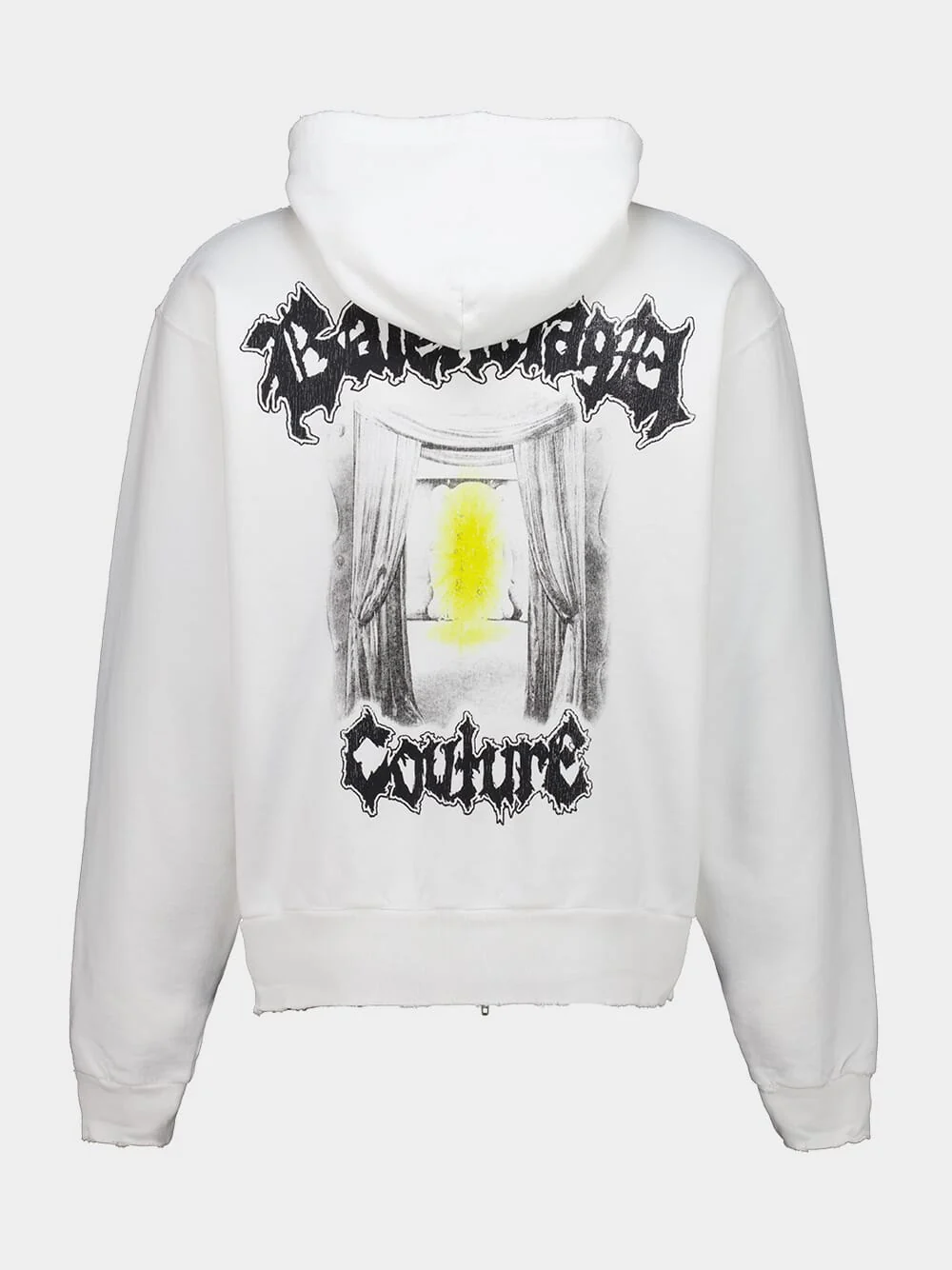 White Zip-Up Cotton Couture Hooded Sweatshirt - Image 2