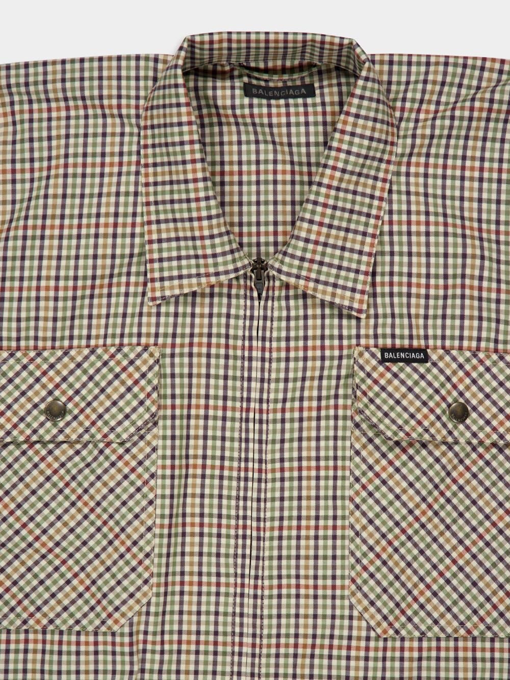 Zip-up Shirt in Beige and Khaki - Image 5
