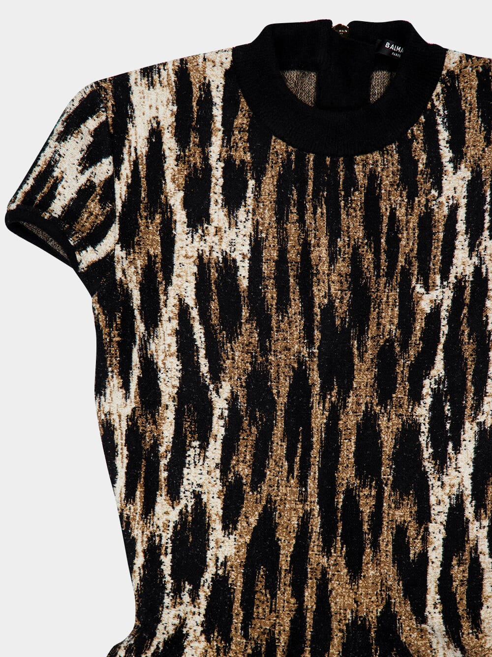 A-Line Leopard Print Jacquard Dress - Image 5