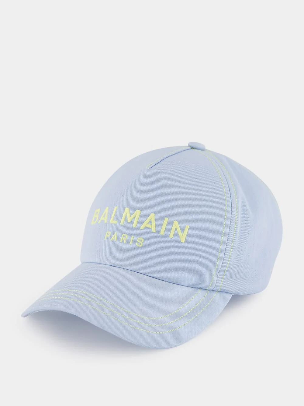 Blue Cotton Cap with Embroidery