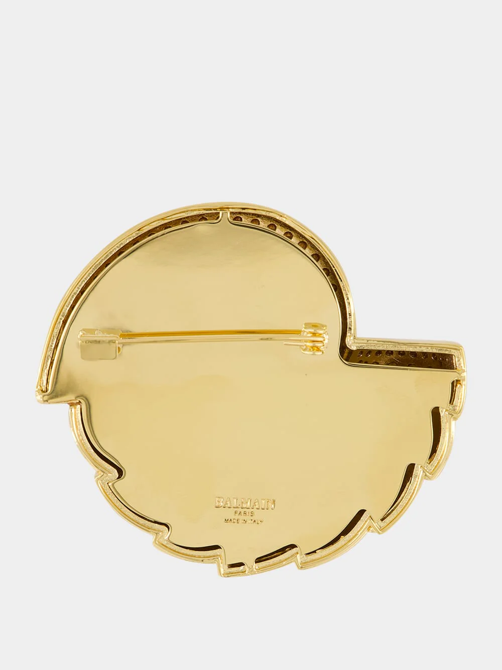 Gold Brass and Rhinestone Snail Brooch - Image 3
