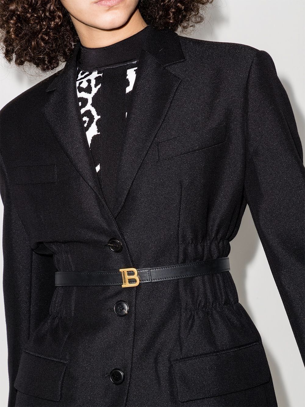 Black Leather B-Belt - Image 2