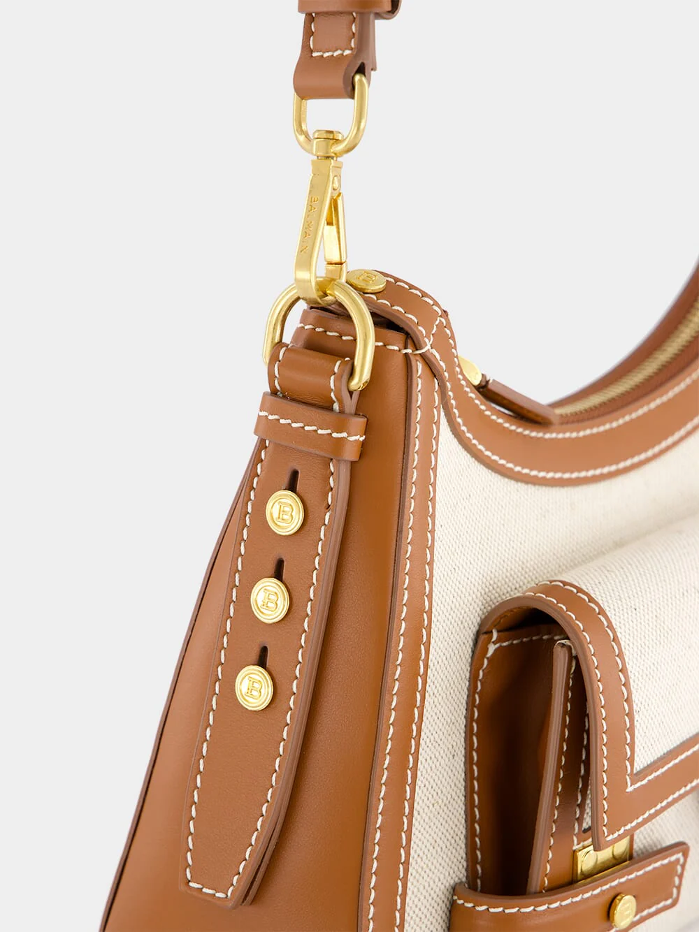 B-Buzz Hobo Bag in Leather and Canvas - Image 7