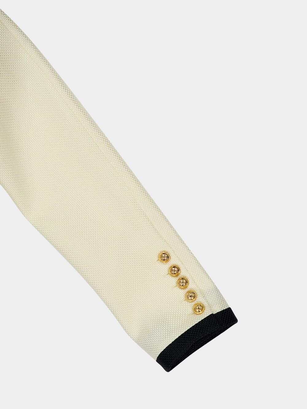 Beige Two-Tone Fitted Basketweave Jacket - Image 6