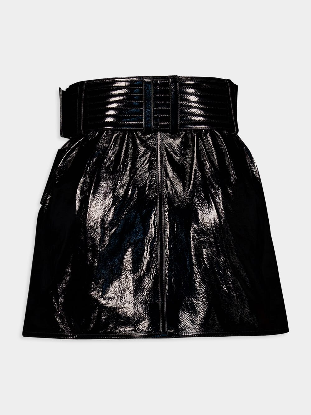 Belted Patent Leather Mini Skirt - Image 3
