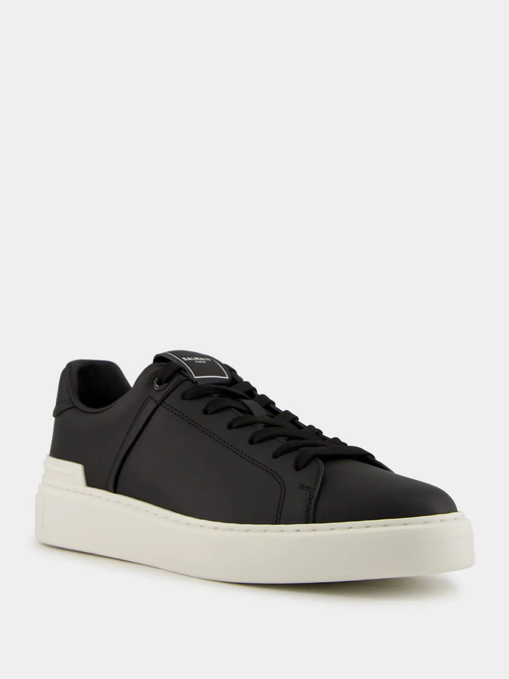 Black and White B-Court Calfskin Trainers - Image 2