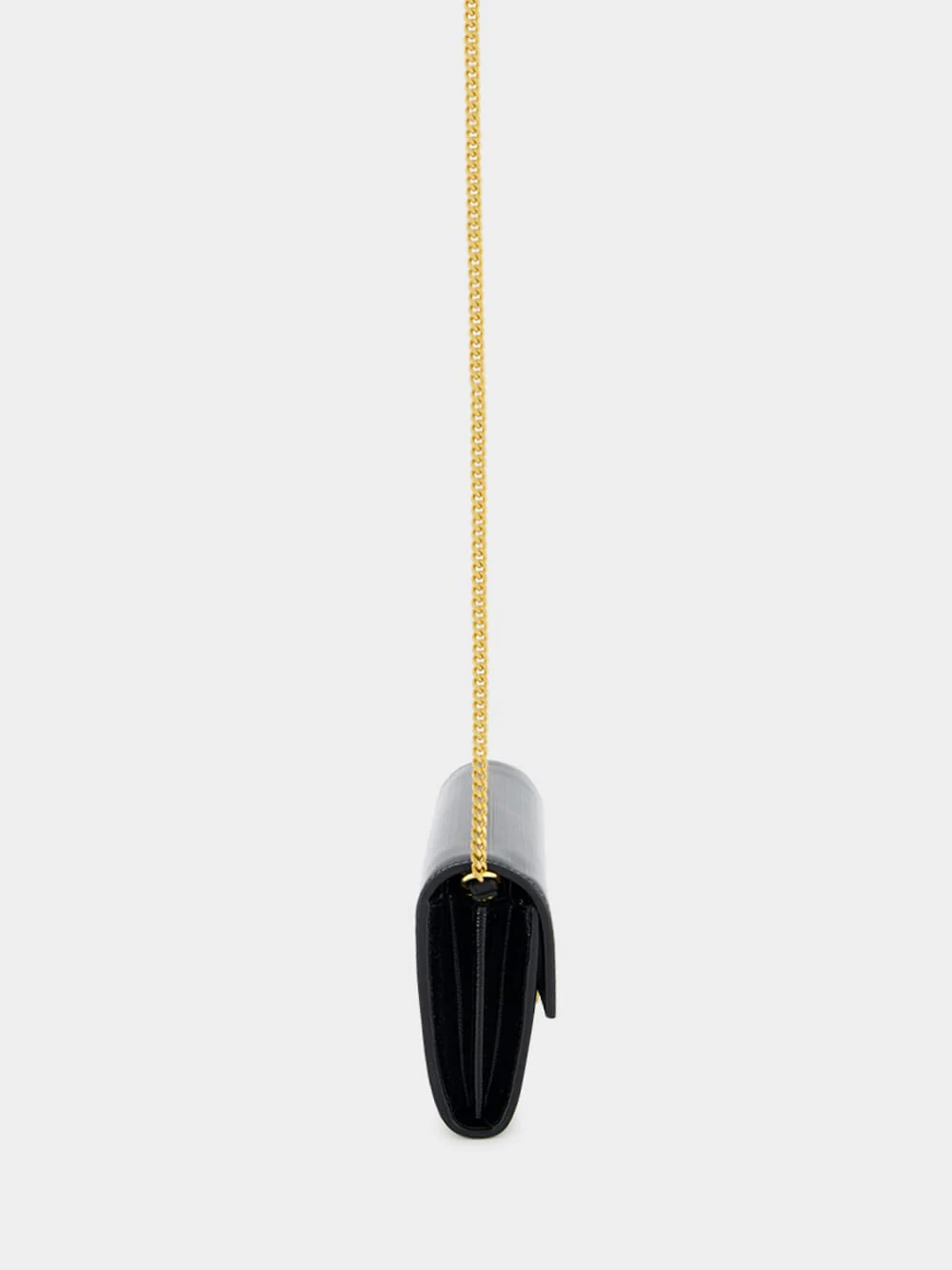 Black B-Buzz Wallet in Striped Patent Leather - Image 6