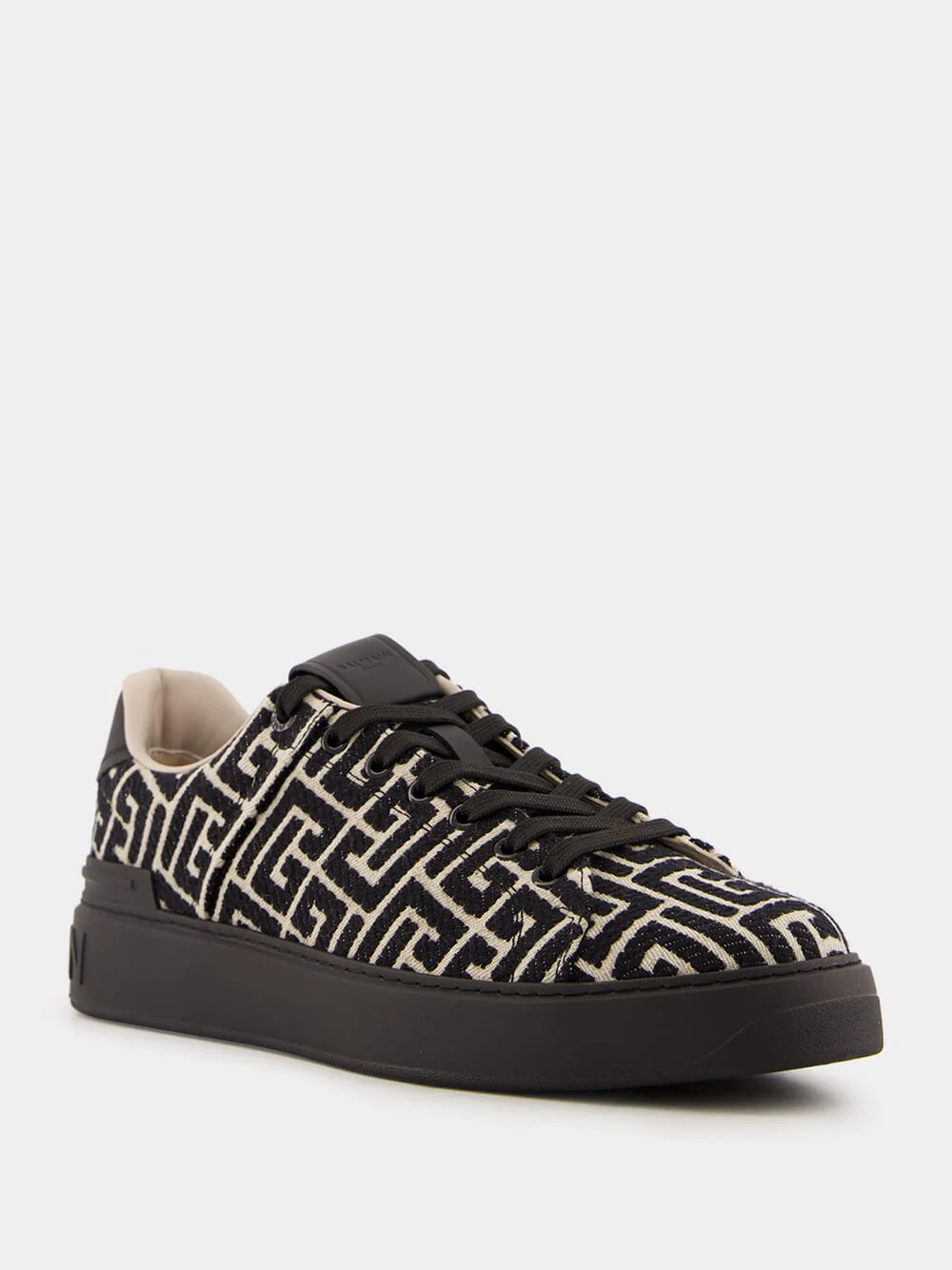 Black B-Court Jacquard Monogram Trainers - Image 3