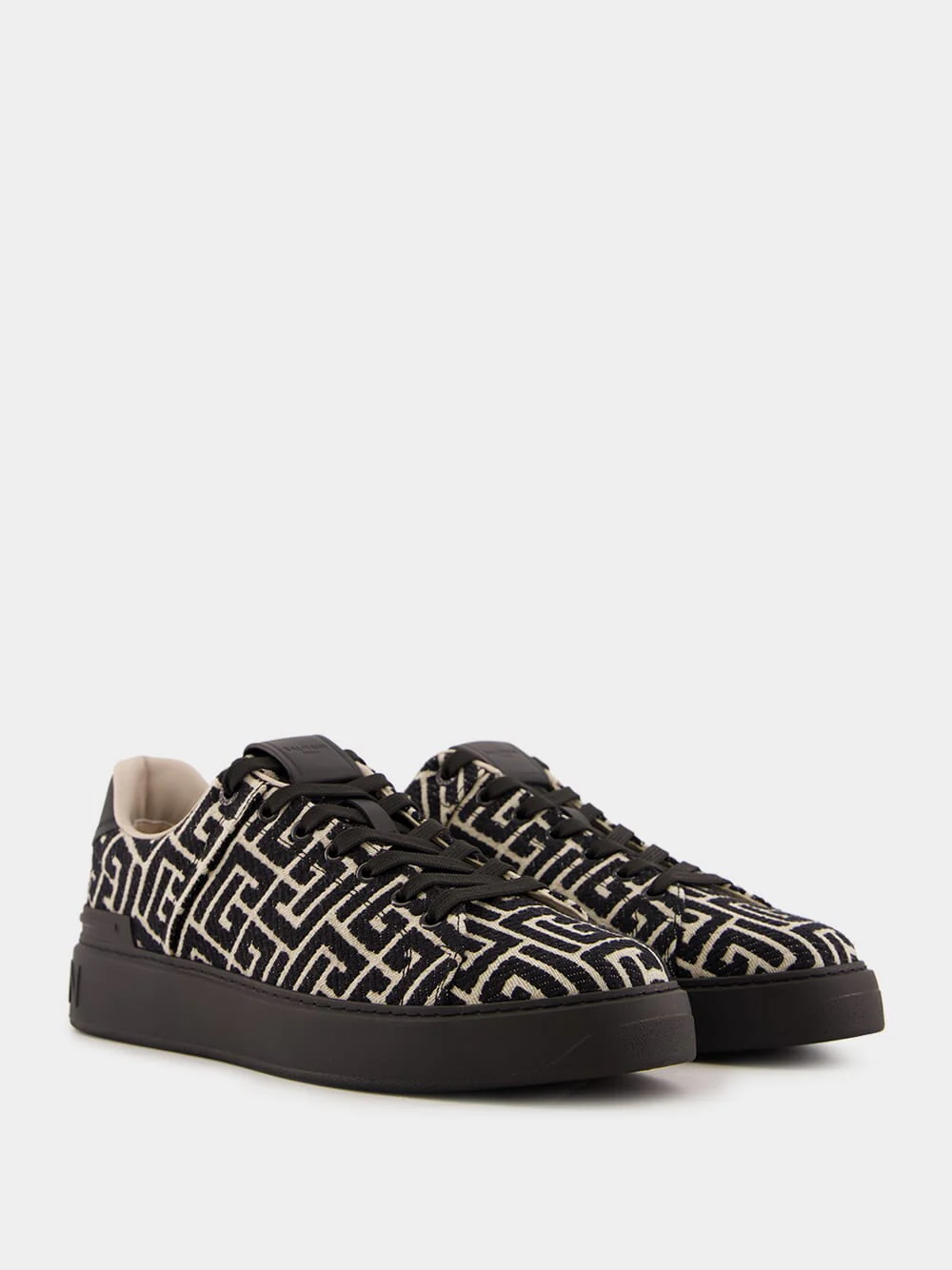 Black B-Court Jacquard Monogram Trainers - Image 4